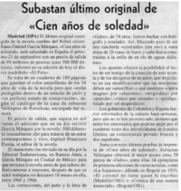 Subastan último original de "Cien años de soledad".