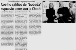 Coelho calificó de "bobada" supuesto amor con la Chechi.