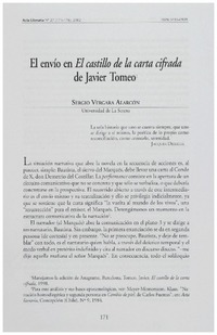 El envío en El castillo de la carta cifrada de Javier Tomeo