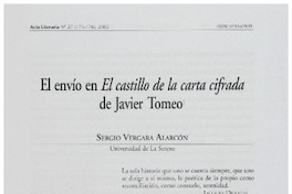 El envío en El castillo de la carta cifrada de Javier Tomeo