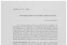 Conversación con Mario Vargas Llosa