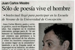 Sólo de poesía vive el hombre.