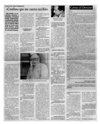 "Confieso que me cuesta escribir"