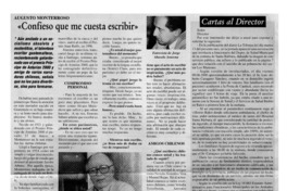 "Confieso que me cuesta escribir"