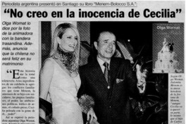 "No creo en la inocencia de Cecilia".