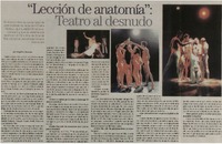Lección de anatomía", teatro al desnudo