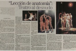 Lección de anatomía", teatro al desnudo