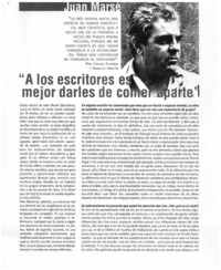 "A los escritores es mejor darles de comer aparte"