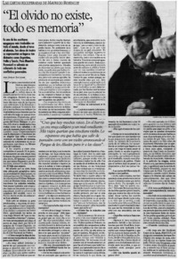 El olvido no existe, todo es memoria"