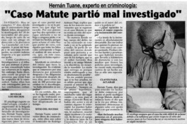 "Caso Matute partió mal investigado".