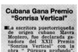 Cubana gana premio "Sonrisa vertical"