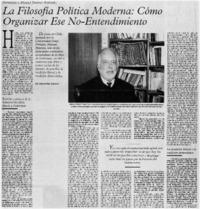 La filosofía política moderna: cómo organizar ese no-entendimiento