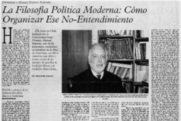 La filosofía política moderna: cómo organizar ese no-entendimiento