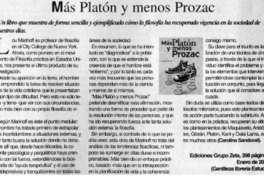 Más Platón y menos Prozac