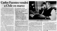 Carlos Fuentes vendrá a Chile en marzo.