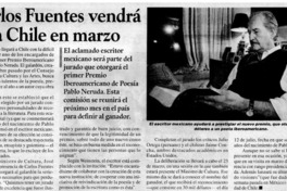 Carlos Fuentes vendrá a Chile en marzo.