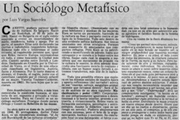Un sociólogo metafísico