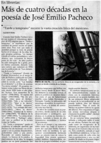 Más de cuatro décadas en la poesía de José Emilio Pacheco
