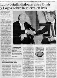 Libro detalla diálogos entre Bush y Lagos sobre la guerra en Irak