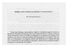 Pedro Laín Entralgo, médico y humanista