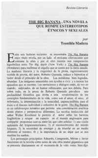 The Big banana, una novela que rompe estereotipos étnicos y sexuales