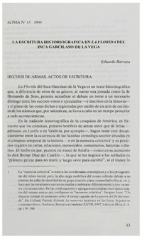 La escritura historiográfica en La Florida del Inca Garcilaso de la Vega