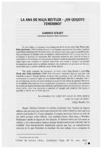 La Ana de Maja Beutler -¿Un Quijote Femenino?