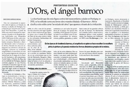 D'Ors, el àngel barroco