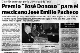 Premio "José Donoso" para el mexicnao José Emilio Pacheco.