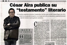 César Aira publica su "testamento" literario