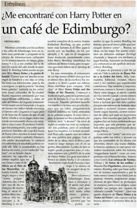 ¿Me encontraré con Harry Potter en un café de Edimburgo?