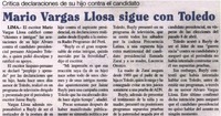 Mario Vargas Llosa sigue con Toledo.