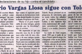 Mario Vargas Llosa sigue con Toledo.