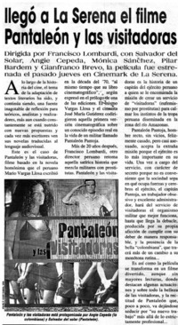 Llegó a La Serena el filme Pantaleón y las visitadoras.