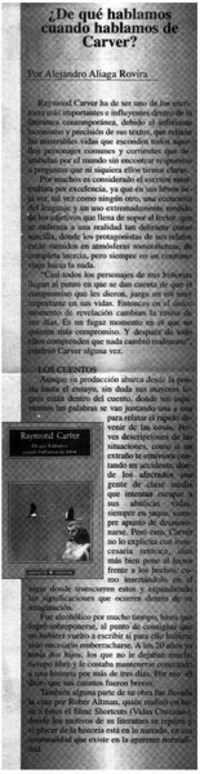 De qué hablamos cuando hablamos de Carver?