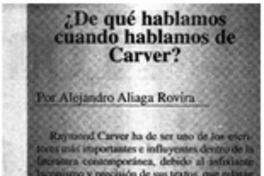 De qué hablamos cuando hablamos de Carver?