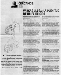 vargas Llosa : la plenitud de un ex deicida