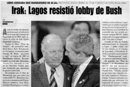 Irak : Lagos resistió lobby de Bush