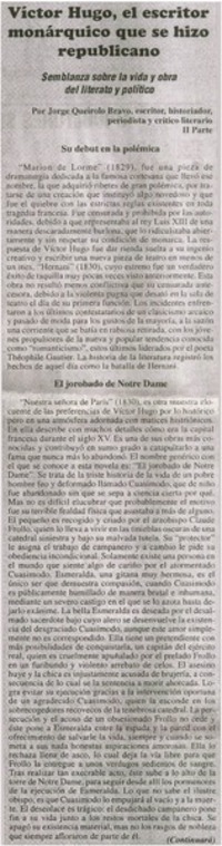 Víctor Hugo, el escritor monárquico que se hizo republicano