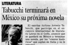 Tabucchi terminará en México su próxima novela