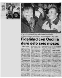 Fidelidad con Cecilia duró sólo sies meses.