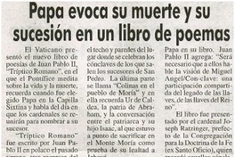 Papa evoca su muerte y su sucesión en un libro de poemas.