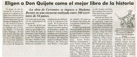 Eligen a Don Quijote como el mejor libro de la historia.