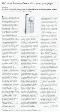 Nutrirse de lo universalmente válido y rescatar lo propio