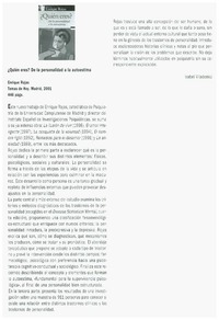 ¿Quién eres? de la personalidad a la autoestima