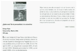 ¿Quién eres? de la personalidad a la autoestima