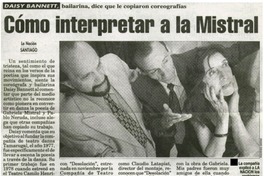Daisy Bannett, bailarina, dice que le copiaron coreografías, "Cómo interpretar a la Mistral".