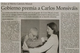 Gobierno premia a Carlos Monsivais