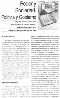 Poder y sociedad. Política y gobierno