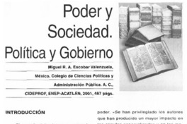 Poder y sociedad. Política y gobierno